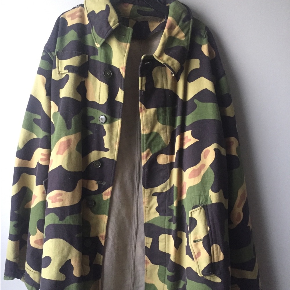 Long, oversized camo jacket